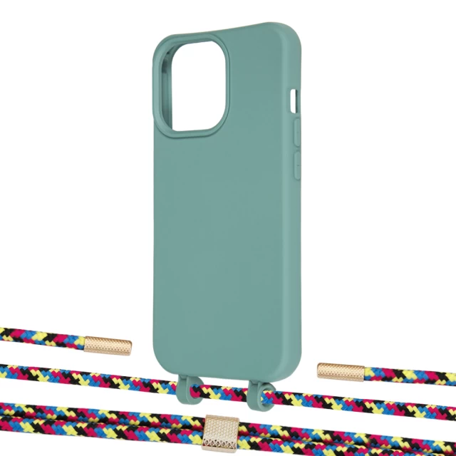 Чехол Upex Alter Eyelets for iPhone 13 Pro Basil with Twine Critical Camouflage and Fausset Gold (UP109239)
