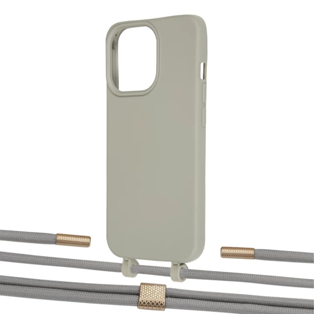 Чохол Upex Alter Eyelets for iPhone 13 Pro Anchor with Twine Gray and Fausset Gold (UP109282)