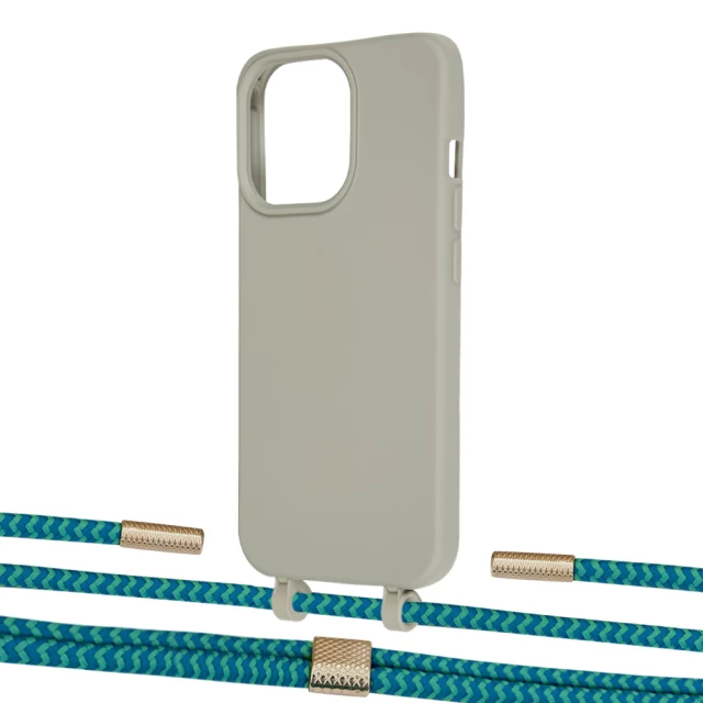 Чохол Upex Alter Eyelets for iPhone 13 Pro Anchor with Twine Cyan and Fausset Gold (UP109285)