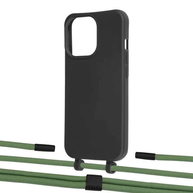 Чехол Upex Alter Eyelets for iPhone 13 Pro Max Onyx with Twine Mint and Fausset Matte Black (UP109300)