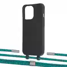 Чохол Upex Alter Eyelets for iPhone 13 Pro Max Onyx with Twine Cyan and Fausset Silver (UP109319)