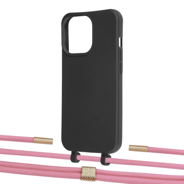 Чохол Upex Alter Eyelets for iPhone 13 Pro Max Onyx with Twine Coral and Fausset Gold (UP109328)