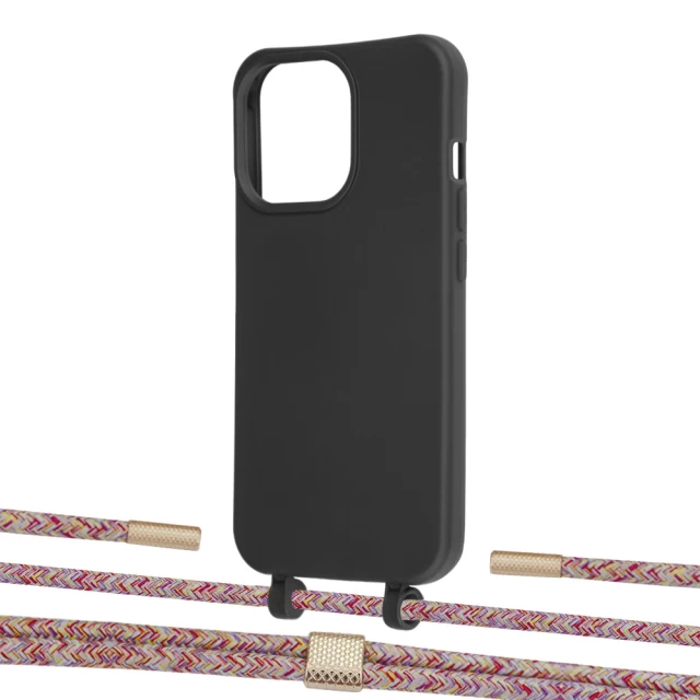 Чохол Upex Alter Eyelets for iPhone 13 Pro Max Onyx with Twine Mulberry and Fausset Gold (UP109335)