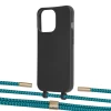 Чохол Upex Alter Eyelets for iPhone 13 Pro Max Onyx with Twine Cyan and Fausset Gold (UP109336)