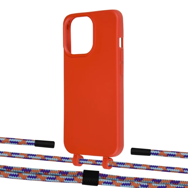 Чехол Upex Alter Eyelets for iPhone 13 Pro Max Red with Twine Blue Sunset and Fausset Matte Black (UP109355)