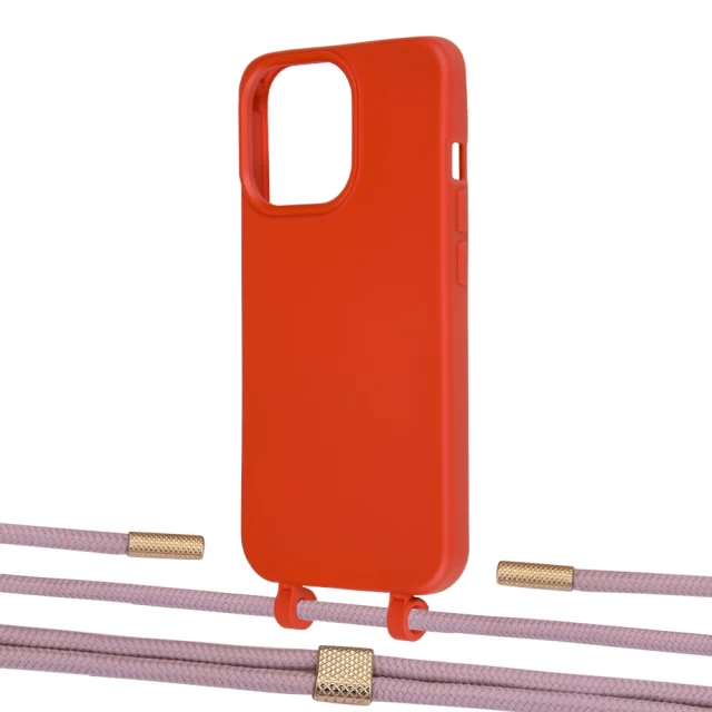 Чехол Upex Alter Eyelets for iPhone 13 Pro Max Red with Twine Rose Gold and Fausset Gold (UP109378)