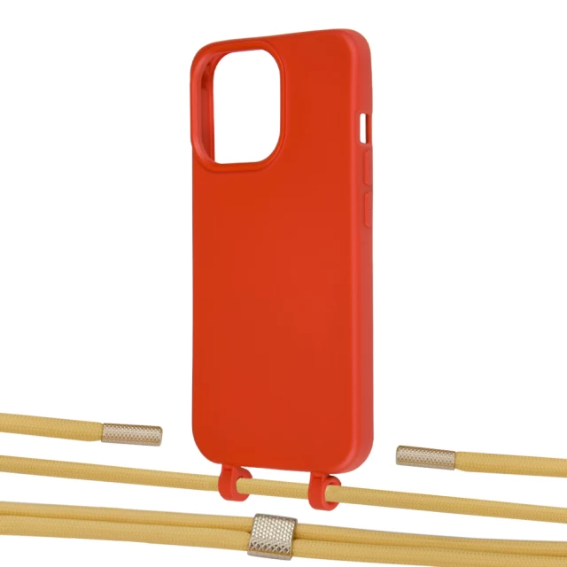 Чехол Upex Alter Eyelets for iPhone 13 Pro Max Red with Twine Sunflower and Fausset Gold (UP109382)