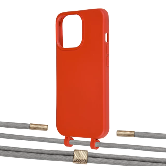 Чехол Upex Alter Eyelets for iPhone 13 Pro Max Red with Twine Gray and Fausset Gold (UP109384)