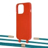 Чехол Upex Alter Eyelets for iPhone 13 Pro Max Red with Twine Cyan and Fausset Gold (UP109387)