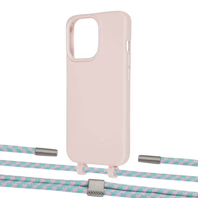 Чехол Upex Alter Eyelets for iPhone 13 Pro Max Crepe with Twine Turquoise and Fausset Silver (UP109424)