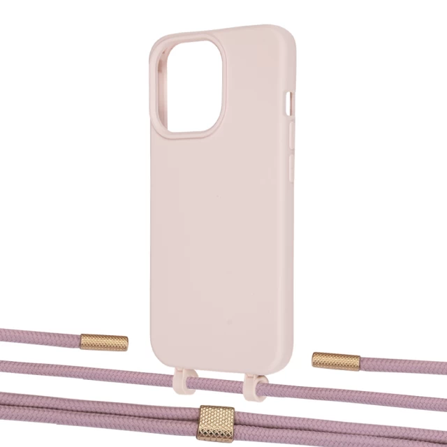 Чехол Upex Alter Eyelets for iPhone 13 Pro Max Crepe with Twine Rose Gold and Fausset Gold (UP109429)