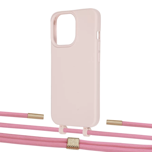 Чохол Upex Alter Eyelets for iPhone 13 Pro Max Crepe with Twine Coral and Fausset Gold (UP109430)