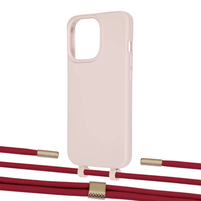 Чехол Upex Alter Eyelets for iPhone 13 Pro Max Crepe with Twine Red and Fausset Gold (UP109431)