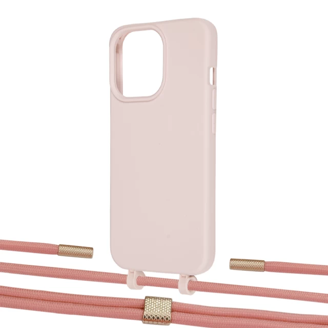 Чохол Upex Alter Eyelets for iPhone 13 Pro Max Crepe with Twine Cantaloupe and Fausset Gold (UP109432)