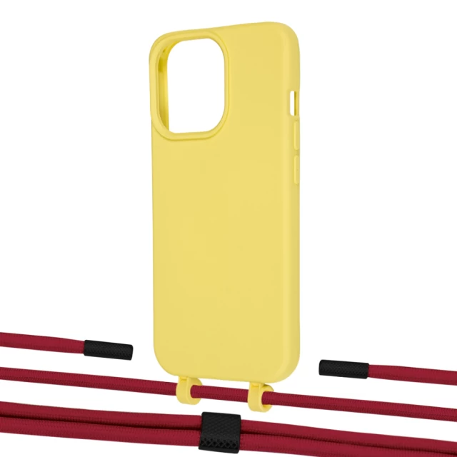 Чохол Upex Alter Eyelets for iPhone 13 Pro Max Daffodil with Twine Red and Fausset Matte Black (UP109448)