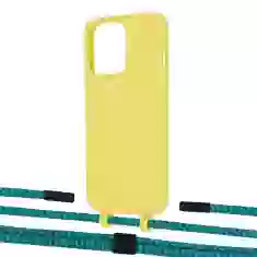 Чохол Upex Alter Eyelets for iPhone 13 Pro Max Daffodil with Twine Cyan and Fausset Matte Black (UP109455)