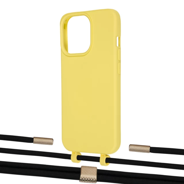 Чохол Upex Alter Eyelets for iPhone 13 Pro Max Daffodil with Twine Black  and Fausset Gold (UP109478)