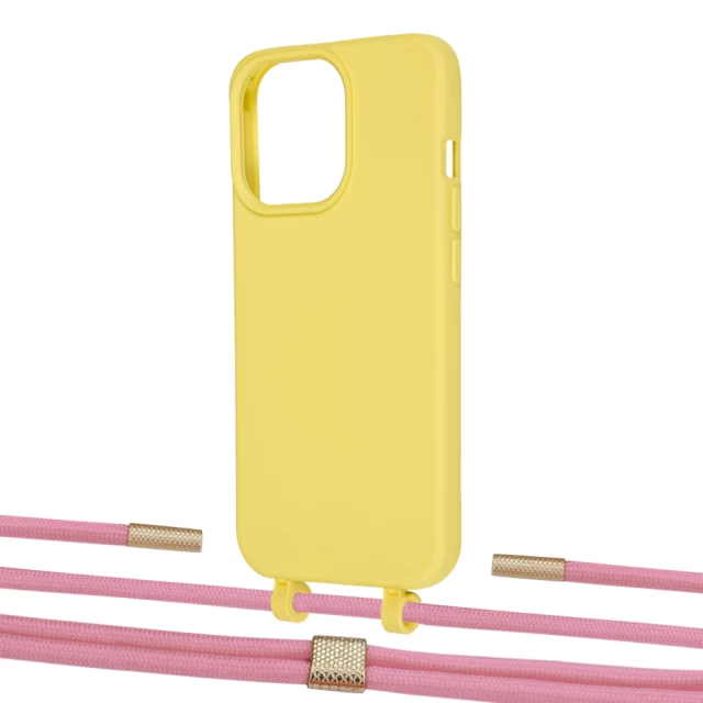 Чохол Upex Alter Eyelets for iPhone 13 Pro Max Daffodil with Twine Coral and Fausset Gold (UP109481)