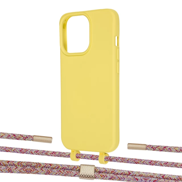 Чехол Upex Alter Eyelets for iPhone 13 Pro Max Daffodil with Twine Mulberry and Fausset Gold (UP109488)