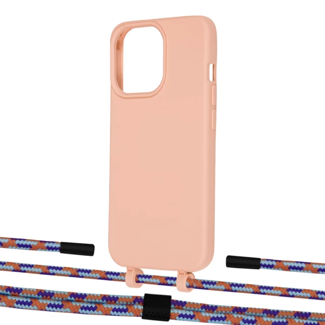 Чохол Upex Alter Eyelets for iPhone 13 Pro Max Tangerine with Twine Blue Sunset and Fausset Matte Black (UP109508)