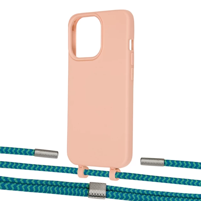 Чехол Upex Alter Eyelets for iPhone 13 Pro Max Tangerine with Twine Cyan and Fausset Silver (UP109523)