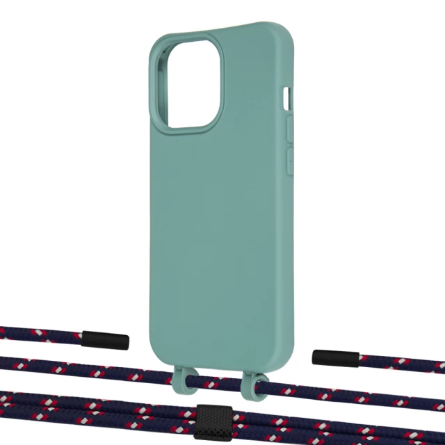 Чехол Upex Alter Eyelets for iPhone 13 Pro Max Basil with Twine Blue Marine and Fausset Matte Black (UP109561)