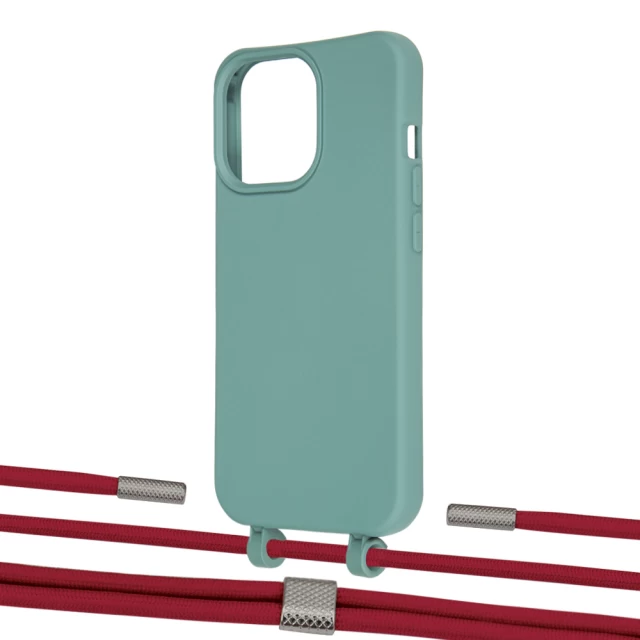 Чохол Upex Alter Eyelets for iPhone 13 Pro Max Basil with Twine Red and Fausset Silver (UP109567)
