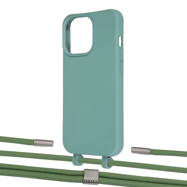 Чохол Upex Alter Eyelets for iPhone 13 Pro Max Basil with Twine Mint and Fausset Silver (UP109572)