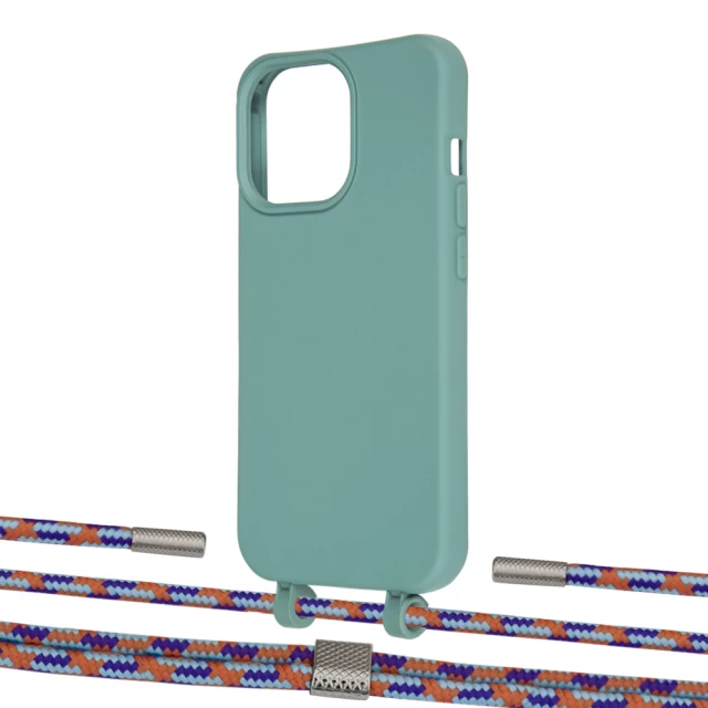 Чехол Upex Alter Eyelets for iPhone 13 Pro Max Basil with Twine Blue Sunset and Fausset Silver (UP109576)