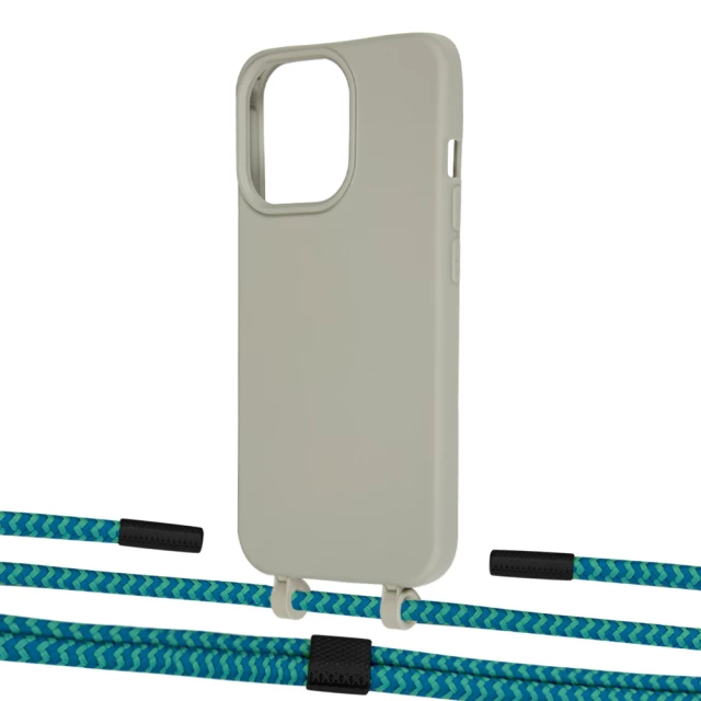 Чехол Upex Alter Eyelets for iPhone 13 Pro Max Anchor with Twine Cyan and Fausset Matte Black (UP109608)