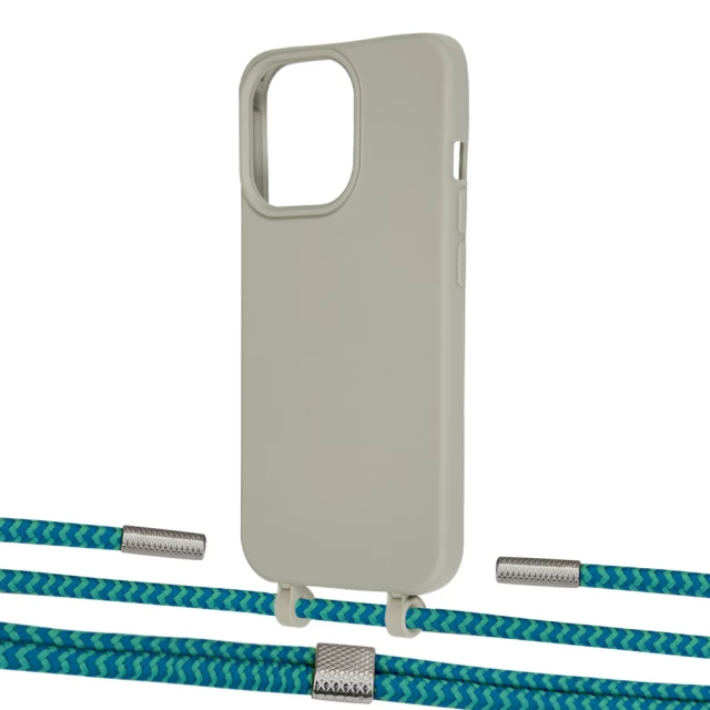 Чехол Upex Alter Eyelets for iPhone 13 Pro Max Anchor with Twine Cyan and Fausset Silver (UP109625)