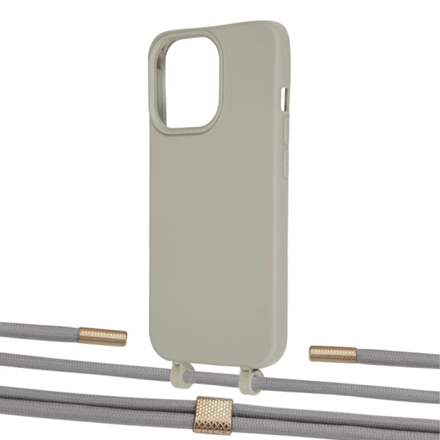 Чохол Upex Alter Eyelets for iPhone 13 Pro Max Anchor with Twine Gray and Fausset Gold (UP109639)