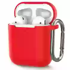 Чехол для наушников Upex для Apple AirPods 2/1 Silicone Case с карабином Red (UP77202)