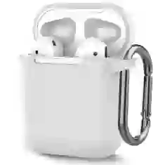 Чехол для наушников Upex для Apple AirPods 2/1 Silicone Case с карабином White (UP77204)