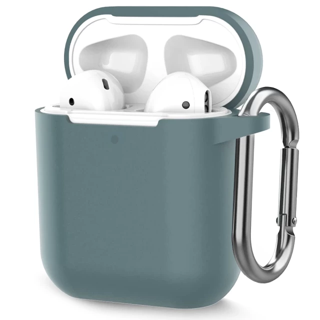 Чохол для навушників Upex для Apple AirPods 2/1 Silicone Case з карабіном Pine Green (UP77206)