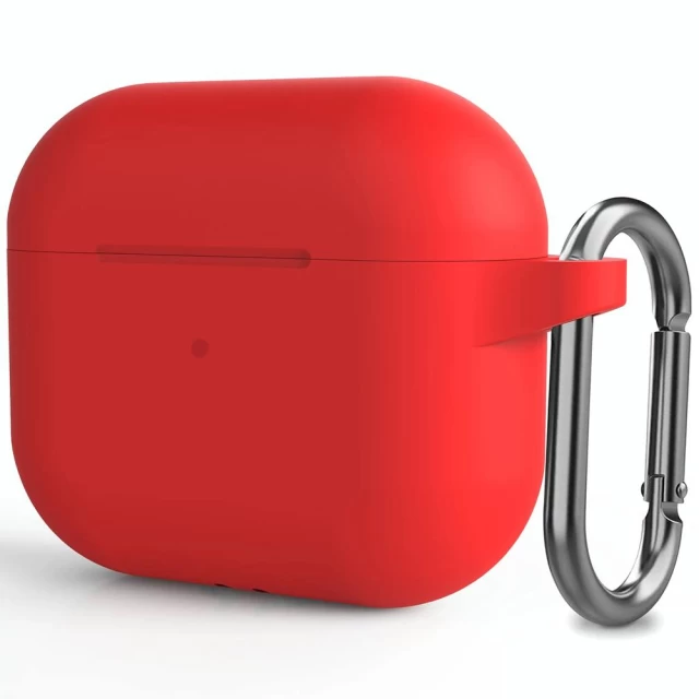 Чохол для навушників Upex для Apple AirPods 3 Silicone Case з карабіном Red (UP77402)