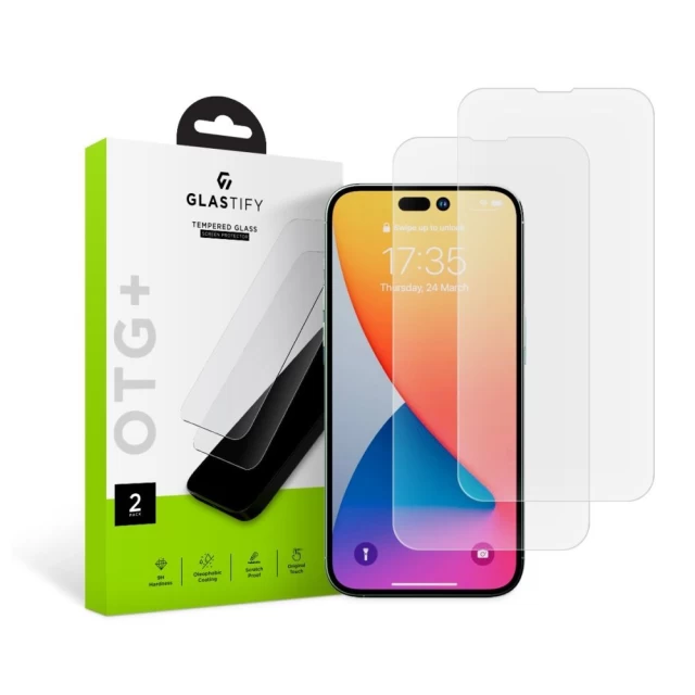 Захисне скло Glastify OTG+ (2 PCS) для iPhone 14 Pro Max Clear (9589046925023)