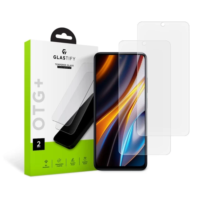 Защитное стекло Glastify OTG+ (2 PCS) для Xiaomi Poco X4 GT Clear (9589046924323)