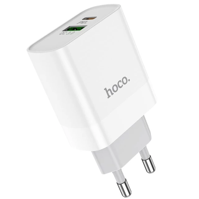 Сетевое зарядное устройство HOCO C80A QC/PD 20W USB-C | USB-A White (6931474740519)