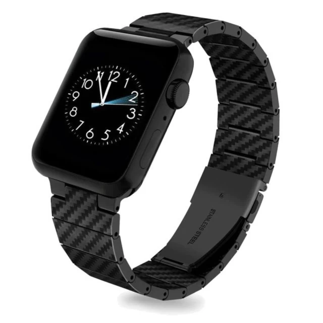 Ремінець COTEetCI W76 Carbon Fiber Pattern для Apple Watch 49 | 45 | 44 | 42 mm Black (22008-BK)