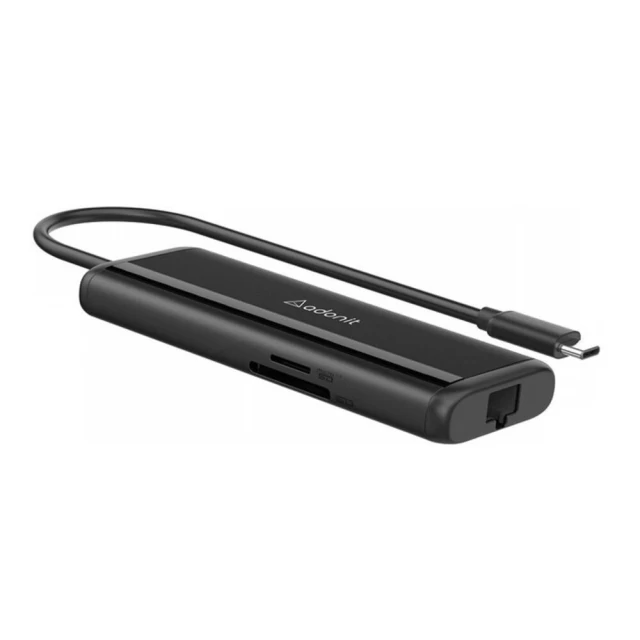 USB-хаб Adonit 7-in-1 Nest SD | Ethernet | USB-C | microSD | USB-A | HDMI Black (3183-17-07-A)