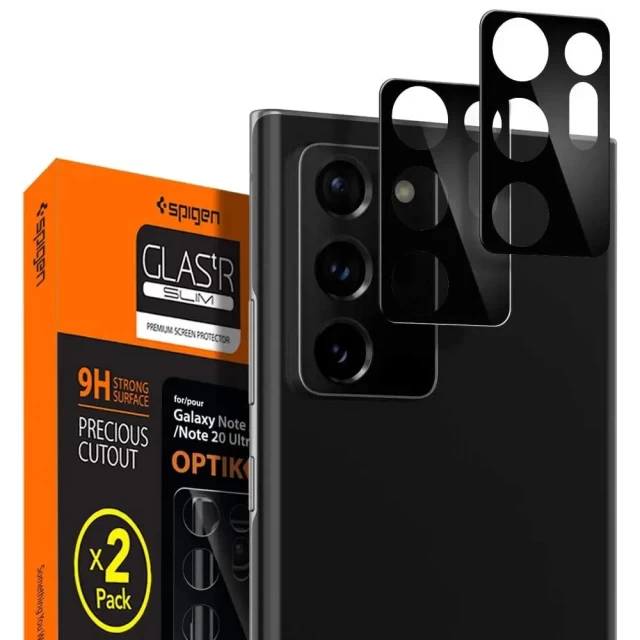 Защитное стекло Spigen Optik (2 pack) для камери Samsung Galaxy Note 20 Ultra Black (AGL01449)