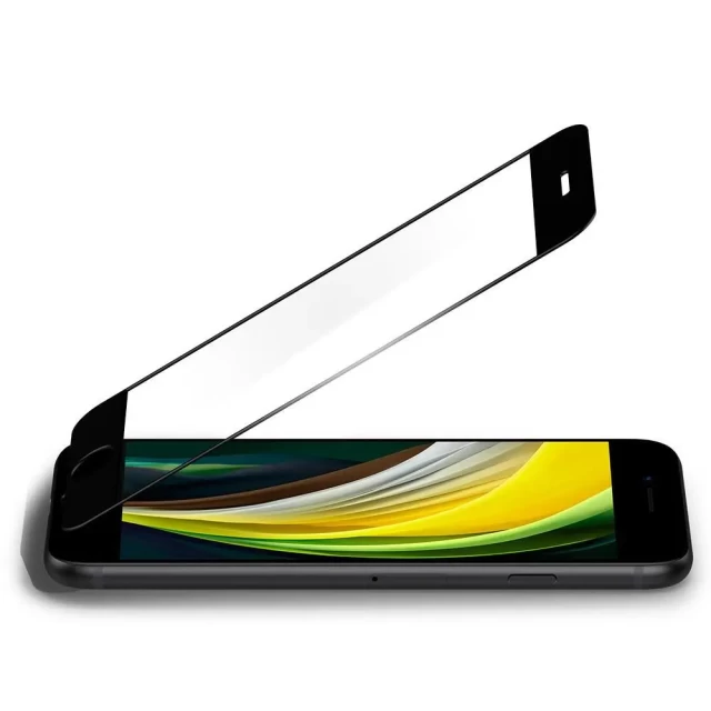 Защитное стекло Spigen AlignMaster для iPhone SE 2020/2022 | 8 | 7 Black (AGL01302)