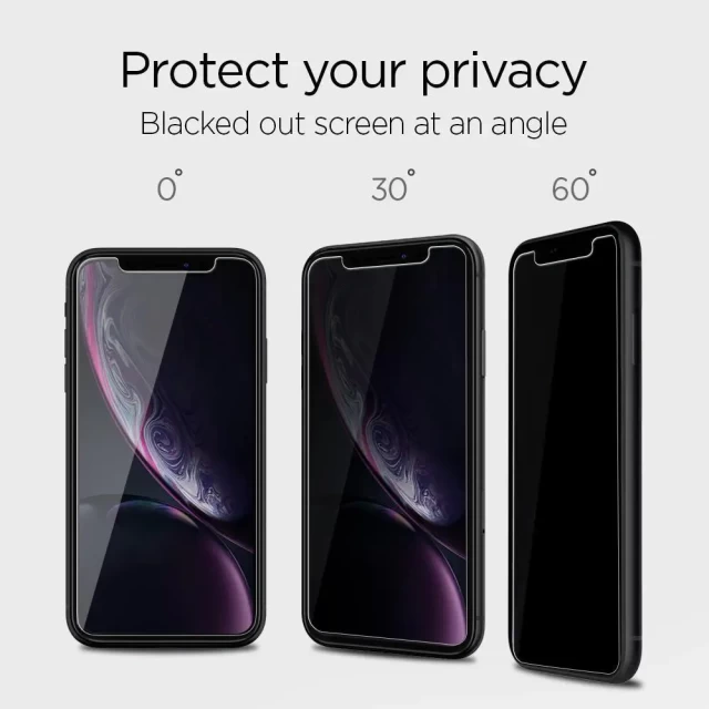 Защитное стекло Spigen Glas.tR EZ FIT Privacy (2 pack) для iPhone 11 | XR Clear (064GL25687)