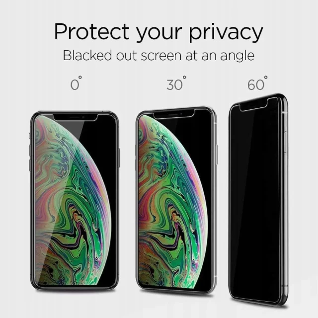 Защитное стекло Spigen Glas.tR EZ FIT Privacy для iPhone 11 Pro Max | XS Max Privacy (AGL00095)