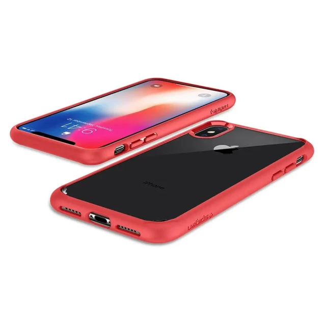 Чехол Spigen Ultra Hybrid для iPhone X Red (057CS22130)