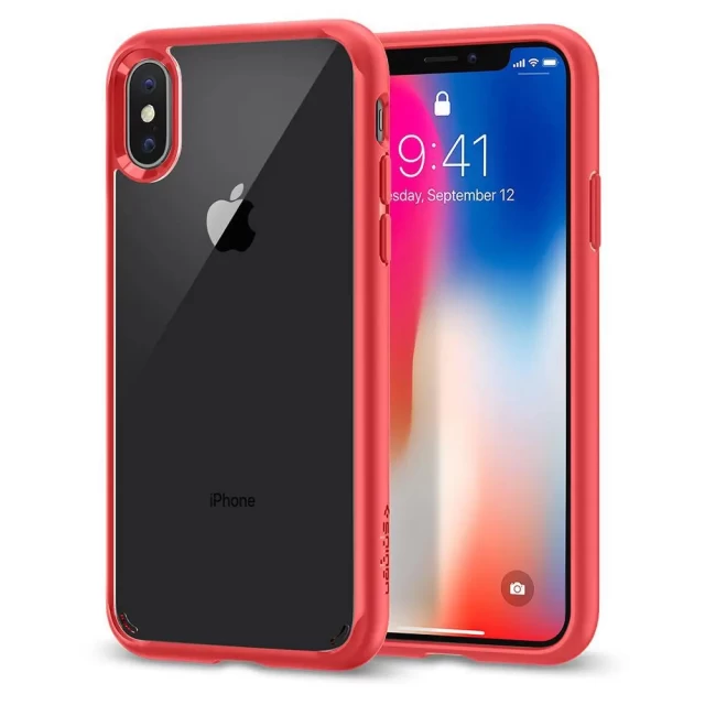 Чехол Spigen Ultra Hybrid для iPhone X Red (057CS22130)