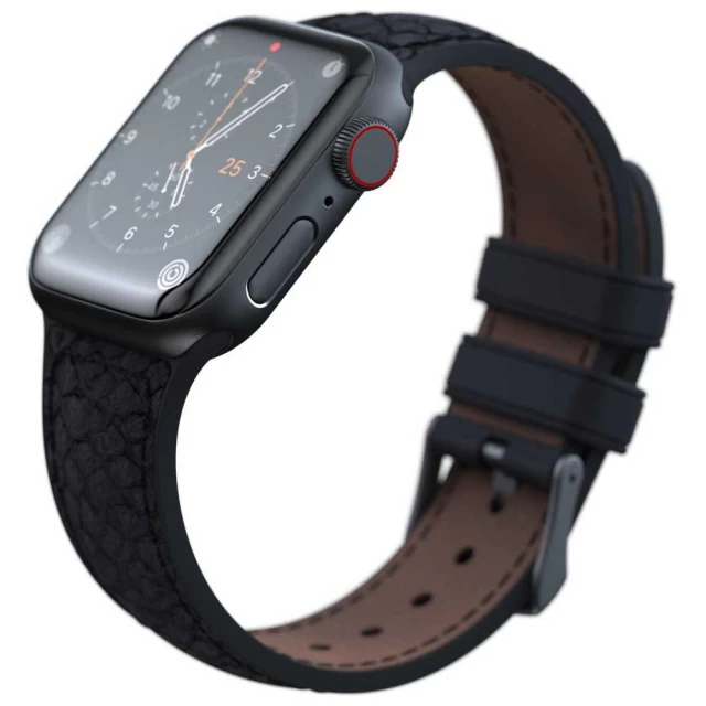 Ремешок Elements Njord Salmon Leather Strap для Apple Watch 49 | 45 | 44 | 42 mm Dark Grey (SL14120)