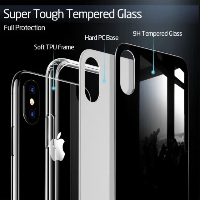 Чехол ESR Mimic Tempered Glass для iPhone XS Max Black (4894240071304)