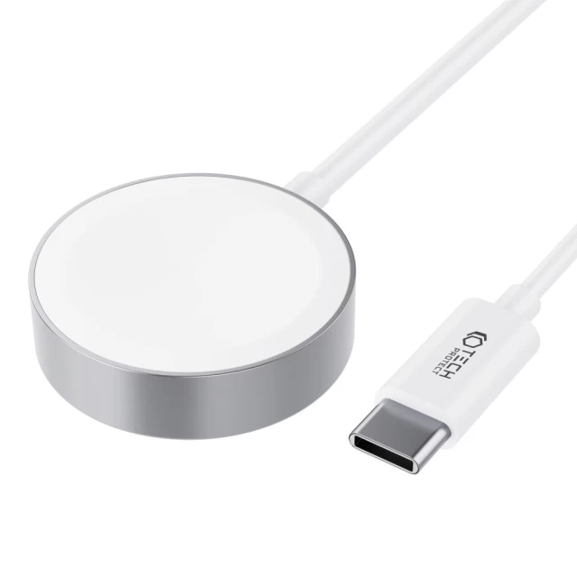 Зарядний кабель Tech-Protect UltraBoost USB-C 1.2m для Apple Watch White (9490713932704)